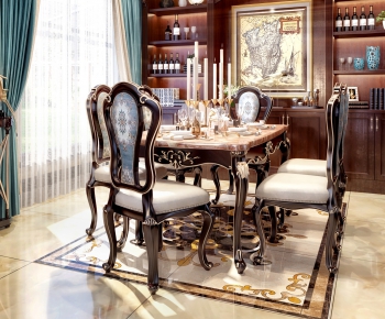 European Style Dining Table And Chairs-ID:405187287