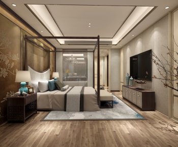 New Chinese Style Bedroom-ID:389922134