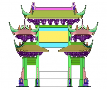 New Chinese Style Ancient Architectural Buildings-ID:805444917