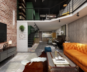 Industrial Style A Living Room-ID:896740762