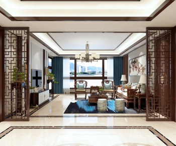 New Chinese Style A Living Room-ID:170323462
