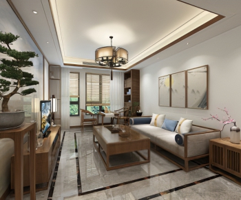 New Chinese Style A Living Room-ID:158018155