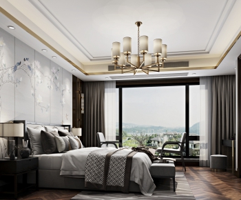 New Chinese Style Bedroom-ID:986694435