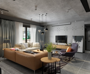 Industrial Style A Living Room-ID:452162466
