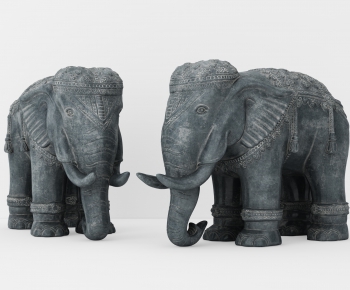 泰式大象雕塑-ID:656842728