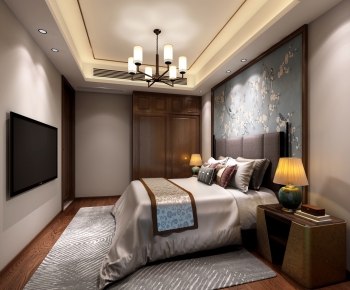 New Chinese Style Bedroom-ID:855589134