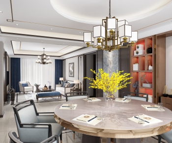 New Chinese Style A Living Room-ID:573150819