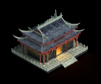 中式寺庙建筑外观-ID:619923617