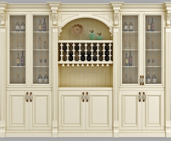Simple European Style Wine Cabinet-ID:689310155
