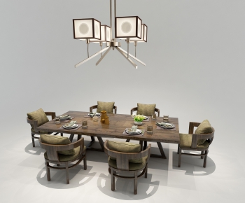 New Chinese Style Dining Table And Chairs-ID:261240451