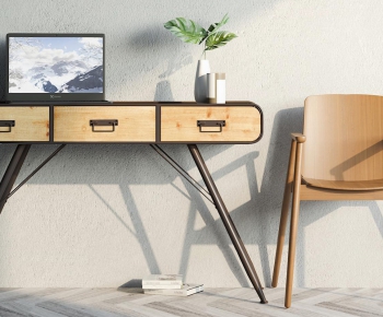 Industrial Style Computer Desk And Chair-ID:229195394