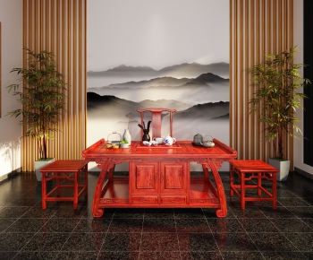 Chinese Style Tea Tables And Chairs-ID:543420527