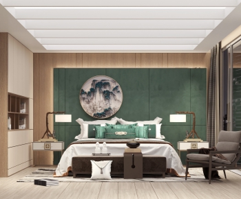 New Chinese Style Bedroom-ID:300857413