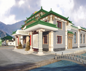 New Chinese Style Building Appearance-ID:172839815