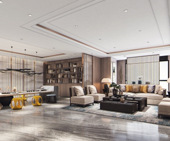 New Chinese Style A Living Room-ID:505290741