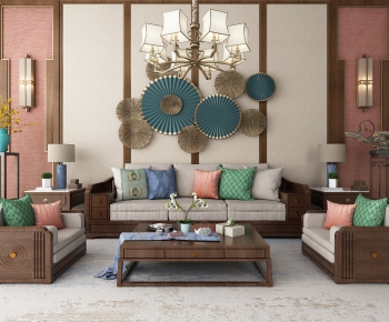 New Chinese Style Sofa Combination-ID:634158349