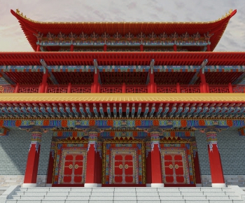 New Chinese Style Building Appearance-ID:500462419