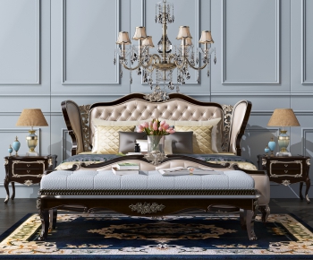 American Style Double Bed-ID:649367344