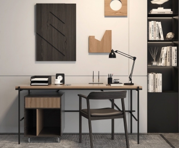 Modern Computer Desk And Chair-ID:136256389