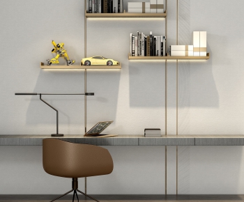 Modern Computer Desk And Chair-ID:709823814