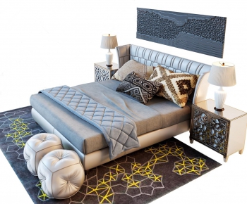 Modern Double Bed-ID:736417426