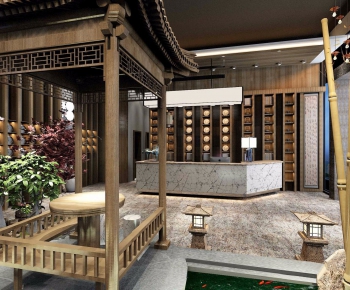 New Chinese Style Teahouse Tea House-ID:442906351