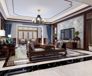 Chinese Style A Living Room-ID:268607388