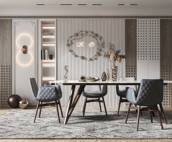 Modern Dining Table And Chairs-ID:385115715