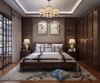 New Chinese Style Bedroom-ID:679428383