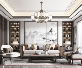 New Chinese Style A Living Room-ID:319837337