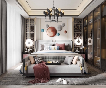 New Chinese Style Bedroom-ID:629285816