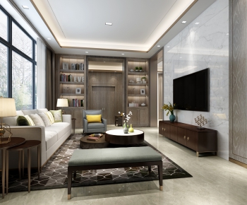 New Chinese Style A Living Room-ID:331363132