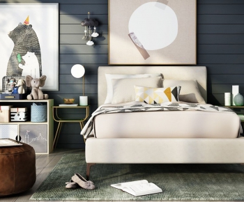 Nordic Style Single Bed-ID:379633482
