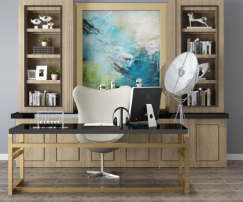 Modern Computer Desk And Chair-ID:981252993