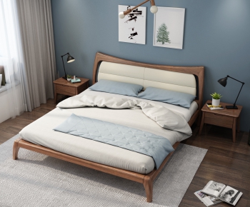 Nordic Style Double Bed-ID:338798253