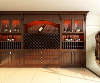Simple European Style Wine Cabinet-ID:617632851