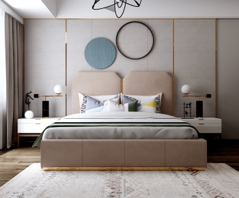 Post Modern Style Double Bed-ID:932651132