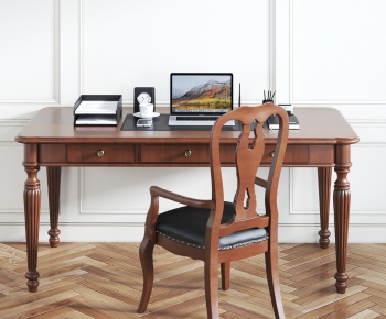 American Style Computer Desk And Chair-ID:725774523