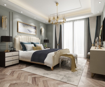 Simple European Style Bedroom-ID:414386216