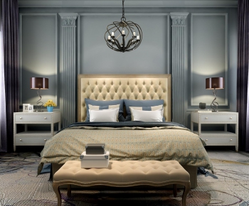 Simple European Style Double Bed-ID:321752269