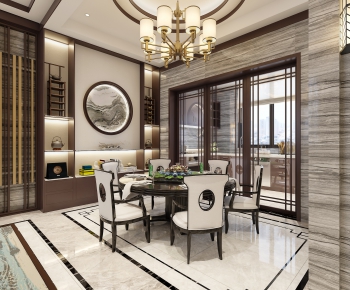 New Chinese Style Dining Room-ID:595501136
