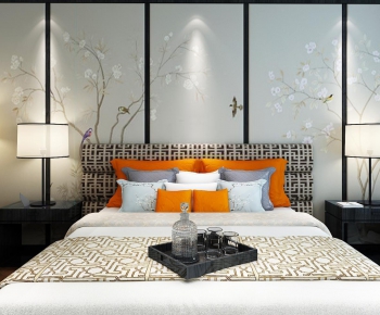 New Chinese Style Double Bed-ID:300201147