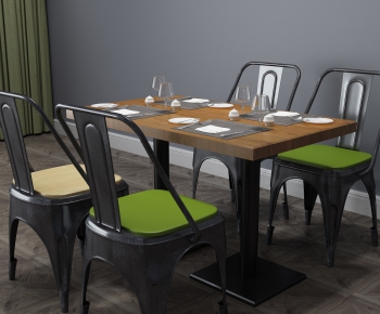 Industrial Style Dining Table And Chairs-ID:695369997