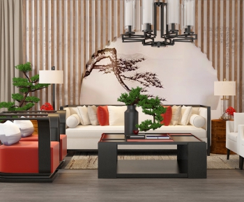 New Chinese Style Sofa Combination-ID:373272415