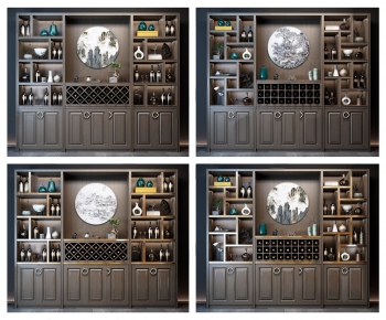 New Chinese Style Wine Cabinet-ID:768043662