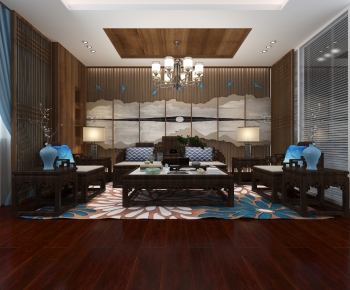 Chinese Style A Living Room-ID:387985262