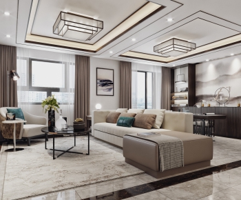New Chinese Style A Living Room-ID:202373714