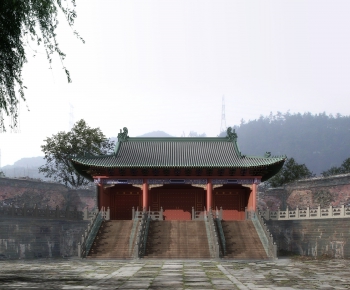 中式古建筑寺庙-环境树为后期-ID:211379242