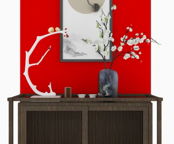 New Chinese Style Side Cabinet/Entrance Cabinet-ID:347384526