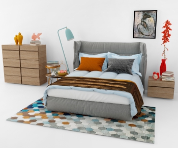 Nordic Style Double Bed-ID:779253383